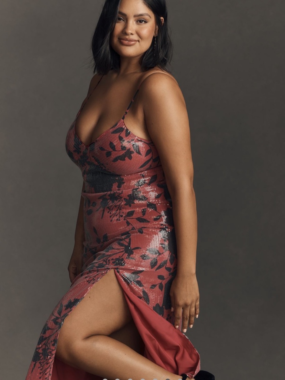 Maeve Floral Print Sequin Sleeveless Cocktail Dress from Anthropologie - 20W